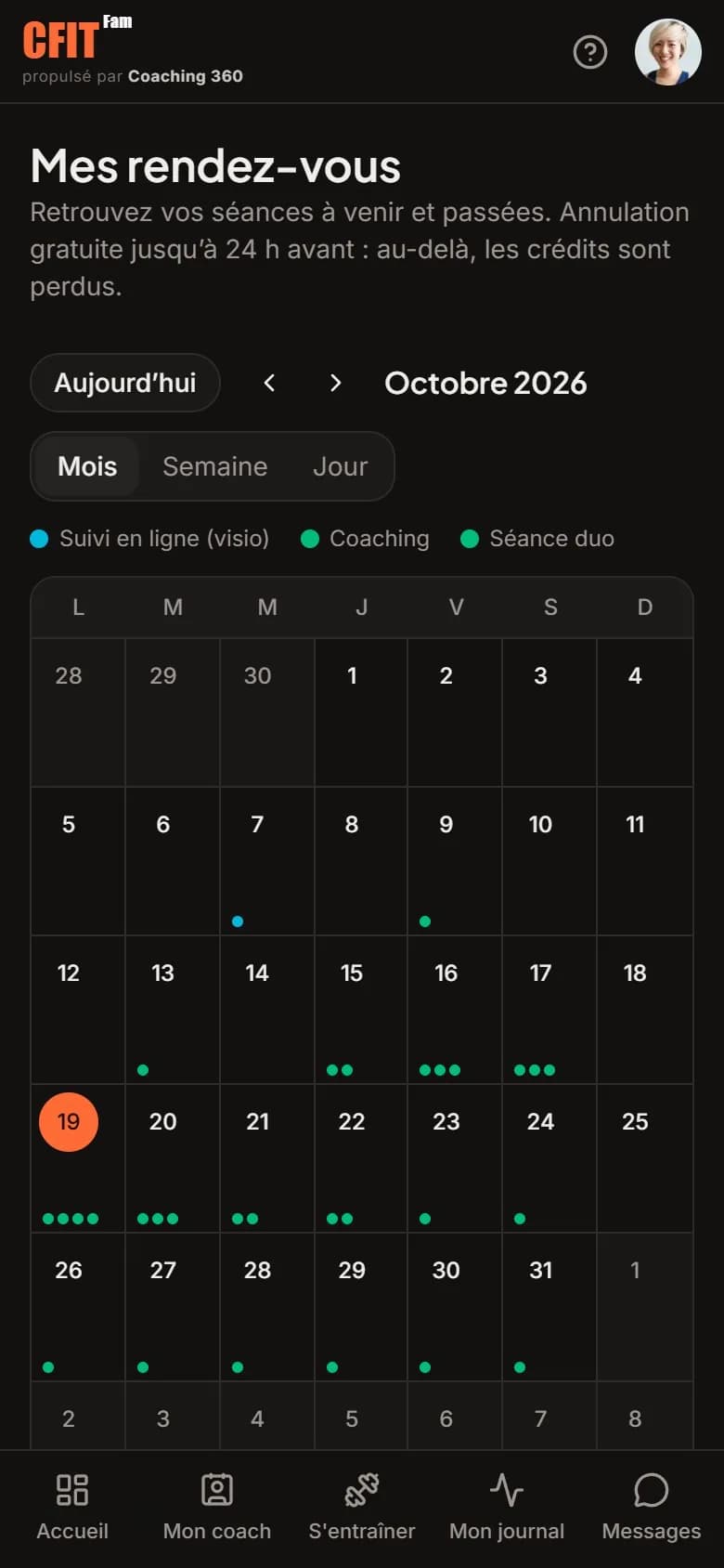 Rendez-vous du client